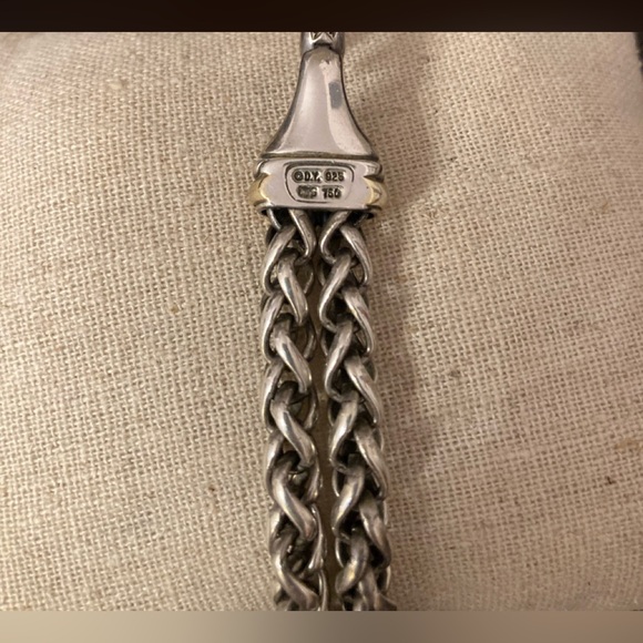 David Yurman Diamond Buckle Double Wheat Chain - Picture 3 of 4